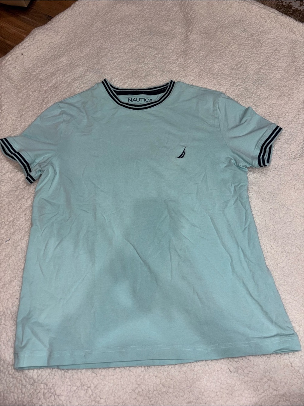Nautica Light Blue Ringer Tee Size Small